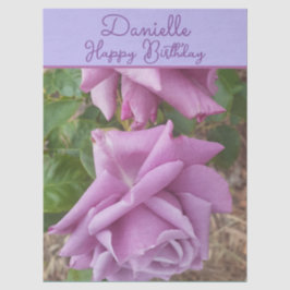 Papel De Seda Flor Rosa Roxa Nome de Meninas Aniversário