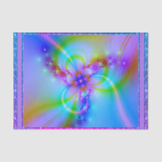 Papel De Seda Flor Roxo Em Azul