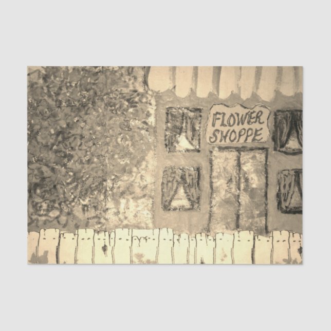 Papel De Seda Flor Shoppe Sepia (Frente )