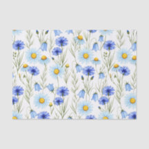 Flor Silvestre Aquarela Azul