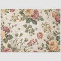 Flor Silvestre e Rosa Antiga em Decoupage Cottagec