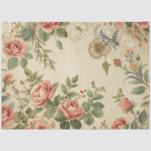 Flor Silvestre e Rosa Antiga em Decoupage Cottagec
