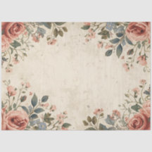 Flor Silvestre e Rosa Antiga em Decoupage Cottagec