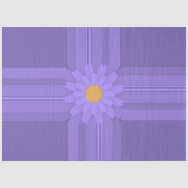 Papel De Seda Flor Simples Roxa na Cruz Moderna (Frente )