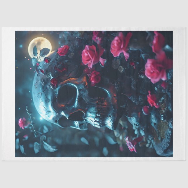 Papel De Seda Flor Skull (Frente )