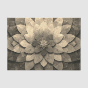Papel De Seda Flor Texturizada com Mandala, Ouro antigo