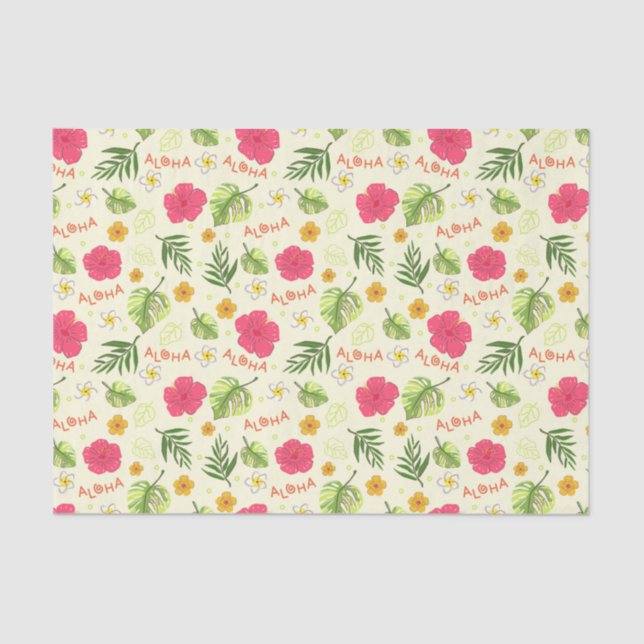 Papel De Seda Flor Tropical Havaiano (Frente )