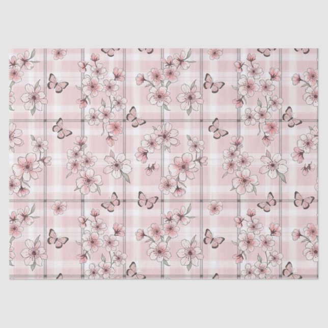 Papel De Seda Floração de Borboleta Elegante (2) (Frente )