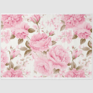 Papel De Seda Florais de Estilo de Vintagem Chic Rosa