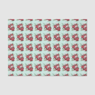 Papel De Seda Florais de Natal Vermelho e Branco