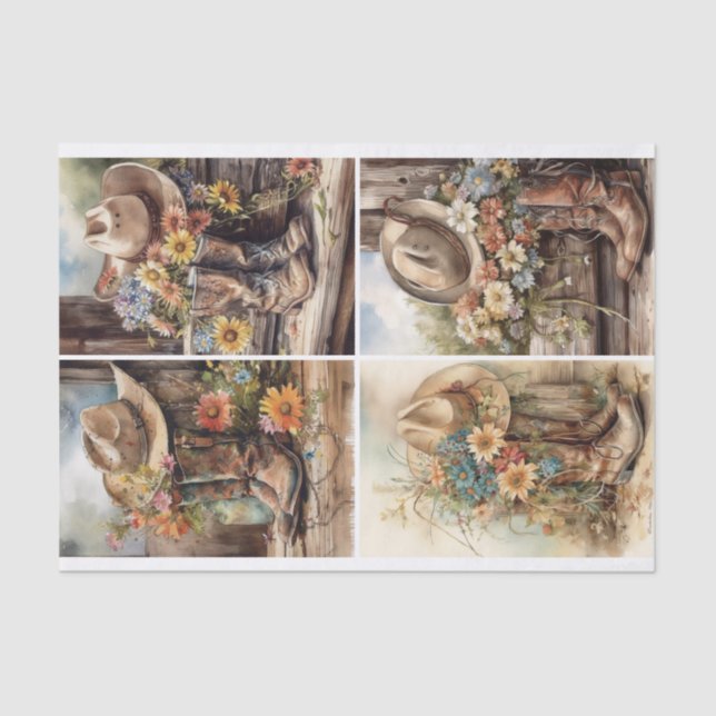 Papel De Seda Florais Ocidentais (Frente )