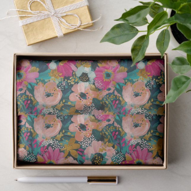 Papel De Seda Floral  (Presente)