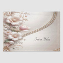 Floral and Pearl Embellishments Tissue Paper