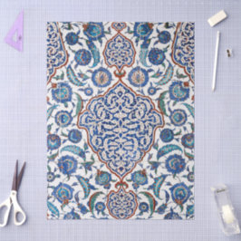 Papel De Seda Floral Antigo Otomano Iznik