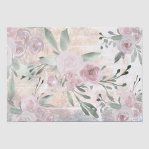 Papel De Seda floral aquarela