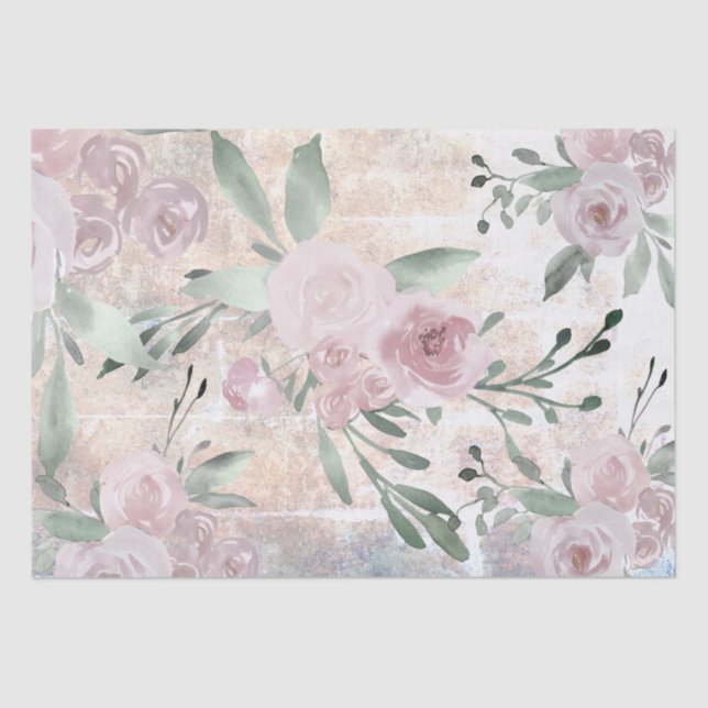 Papel De Seda floral aquarela (Frente )