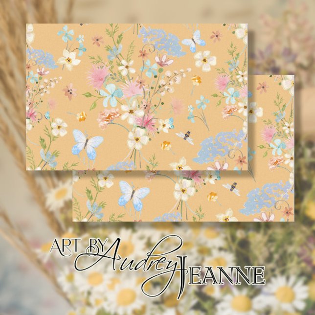 Papel De Seda Floral Aquarela Flagrantes Flores Selvagens Decoup (Criador carregado)