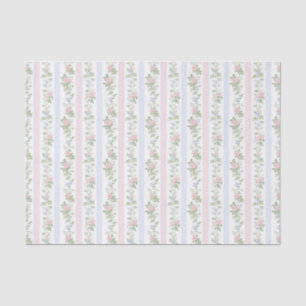 Papel De Seda Floral Azul e Cor-de-rosa com legenda