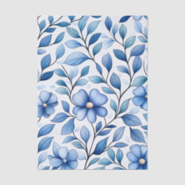 Papel de Seda Floral Azul | Papel de Presente Botâ