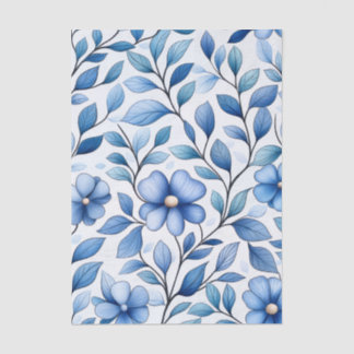 Papel de Seda Floral Azul | Papel de Presente Botâ