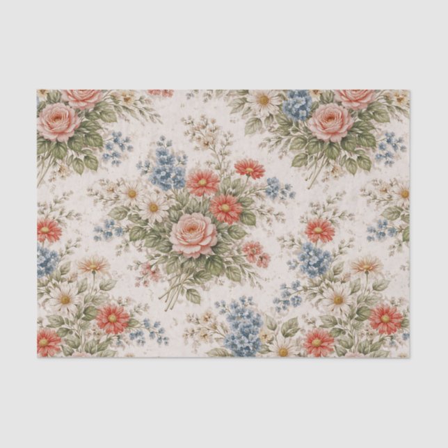 Papel De Seda Floral Blush Garden Heirloom Pattern (Frente )