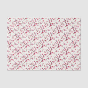 Papel De Seda Floral Boêmico Russo Primavera Rosa