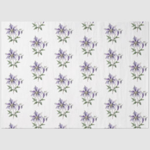Papel De Seda Floral Botânico de Flor Silvestre Roxa