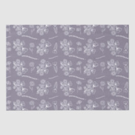 Papel De Seda Floral Botânico de Lavanda Boêmica