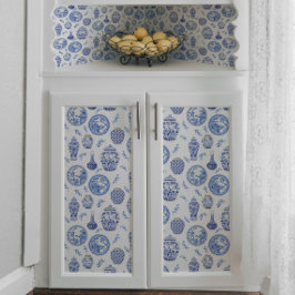 Papel De Seda Floral branco e azul-chinês - Jars Ginger