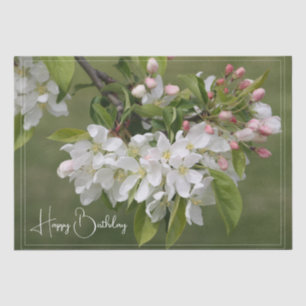 Papel De Seda Floral Branco Elegante