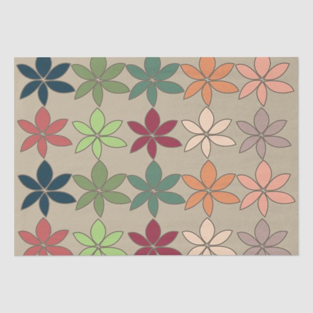 Papel De Seda Floral Colorido (Frente )