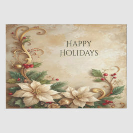 Papel de Seda Floral de Natal