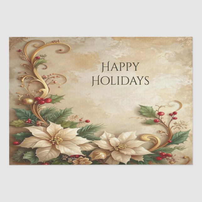 Papel de Seda Floral de Natal (Frente )
