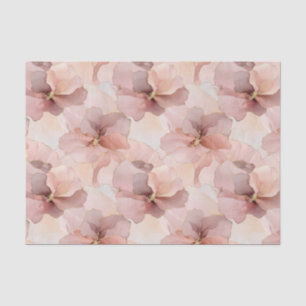 Papel De Seda Floral Dourado Romântico Rosa Blush Rosa