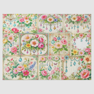 Papel de Seda Floral e Joia Vintage.