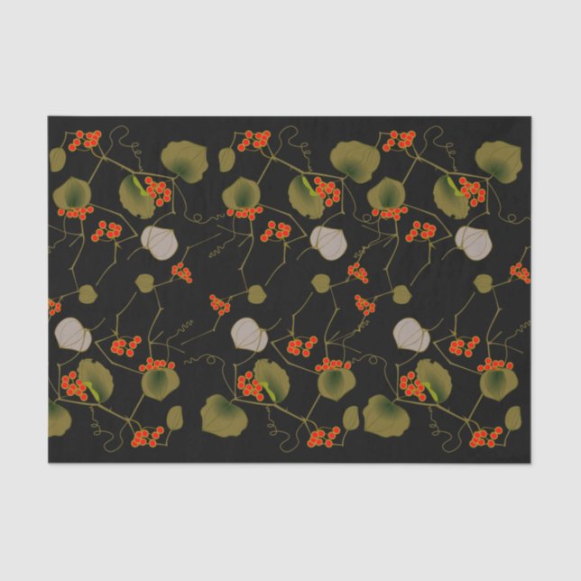 Papel De Seda Floral Elegante Asiático (Frente )