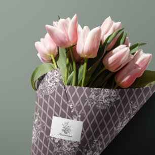 Papel de Seda Floral em Cesta de Carvão
