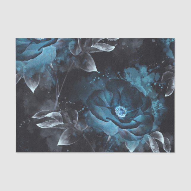 Papel De Seda Floral escuro (Frente )