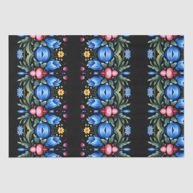 Papel De Seda Floral Folk Art Modern (Frente )
