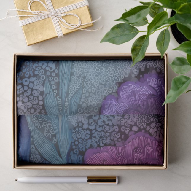 Papel De Seda Floral fúcsia (Presente)