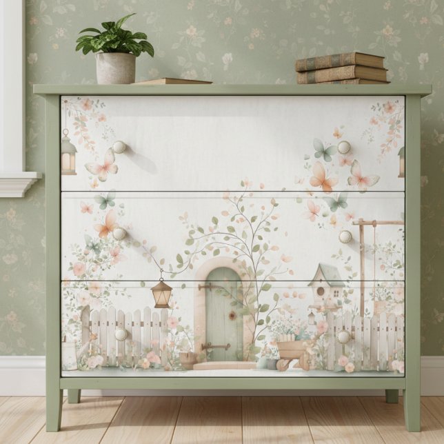 Papel De Seda Floral Garden Decoupage (elegant pretty cottagecore cottage garden decoupage tissue paper)