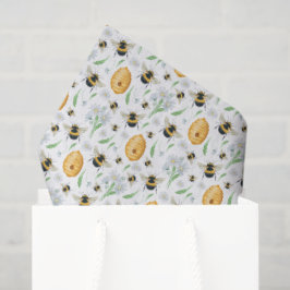 Papel De Seda Floral Honey Bees Tissue Paper