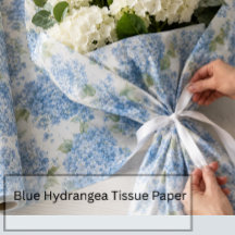 Papel de Seda Floral Hortênsia Azul