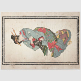 Papel De Seda Floral Kimono Japonesa Mulher Vintage Decoupage Ar