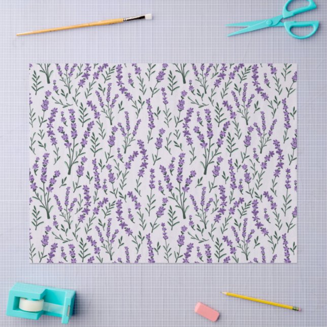 Papel de Seda Floral Lavanda (Arte )