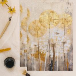 Papel De Seda Floral Moderna Oriental Dourada