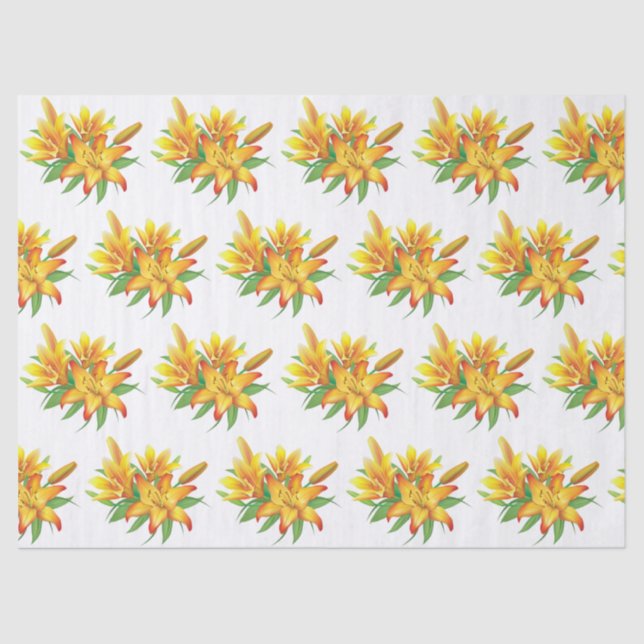 Papel De Seda Floral Moderno Elegante (Frente )