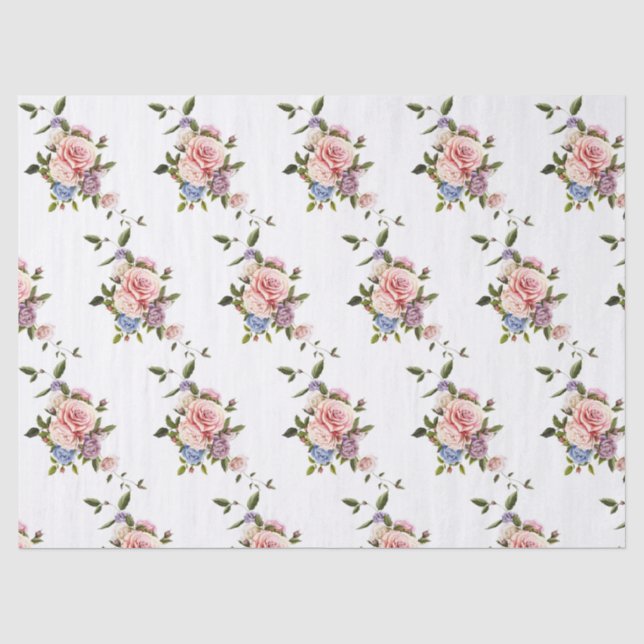 Papel De Seda Floral Moderno Elegante (Frente )
