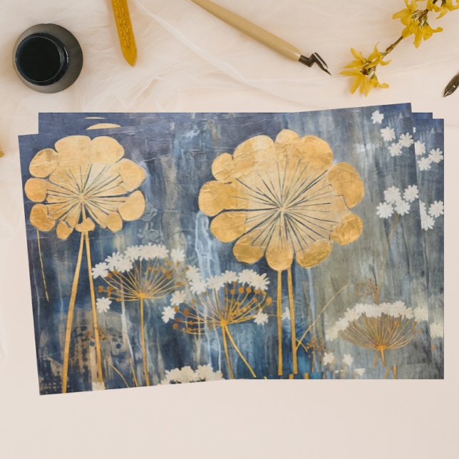 Papel De Seda Floral Oriental Dourado (Criador carregado)