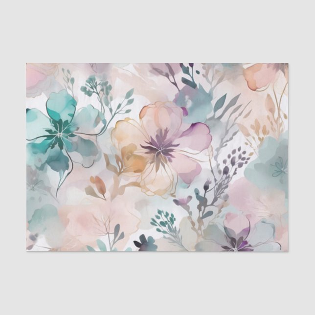 Papel De Seda Floral Pastel Dreamy (Frente )